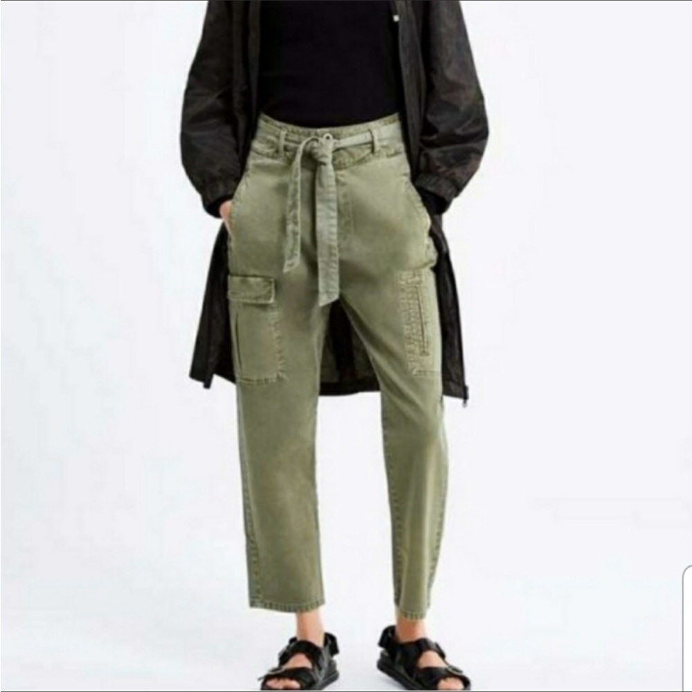 Zara Olive Green Cargo Pants